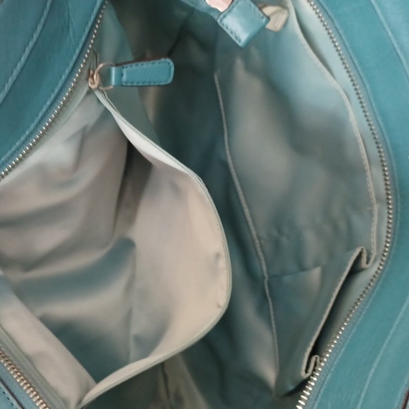 Coach Teal Pleated Taylor Satchel 25252 - Picture 7 of 16